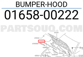 Nissan 0165800222 BUMPER-HOOD