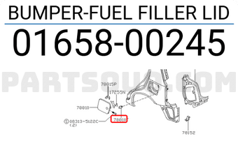 Nissan 0165800245 BUMPER-FUEL FILLER LID