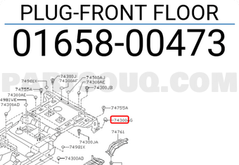 Nissan 0165800473 PLUG-FRONT FLOOR