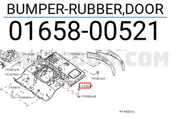 Nissan 0165800521 BUMPER-RUBBER,DOOR