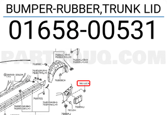 Nissan 0165800531 BUMPER-RUBBER,TRUNK LID