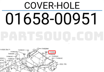 Nissan 0165800951 COVER-HOLE