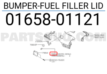 Nissan 0165801121 BUMPER-FUEL FILLER LID
