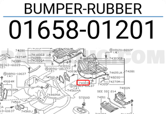 Nissan 0165801201 BUMPER-RUBBER
