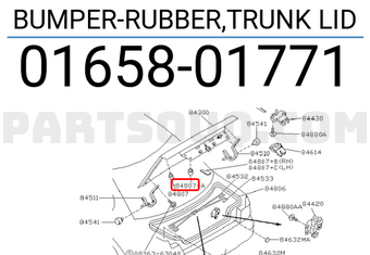 Nissan 0165801771 BUMPER-RUBBER,TRUNK LID