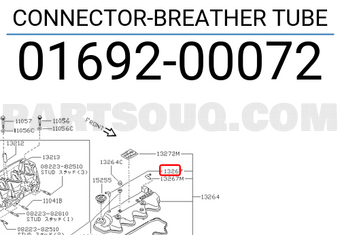 Nissan 0169200072 CONNECTOR-BREATHER TUBE
