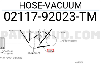 Nissan 0211792023TM HOSE-VACUUM
