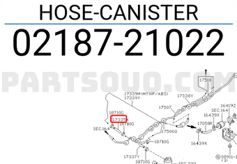 Nissan 0218721022 HOSE-CANISTER