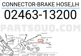 Nissan 0246313200 CONNECTOR-BRAKE HOSE,LH