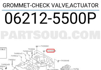 Nissan 062125500P GROMMET-CHECK VALVE,ACTUATOR