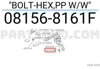 Nissan 081568161F BOLT-HEX,PP W/W