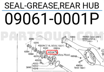 Nissan 090610001P SEAL-GREASE,REAR HUB