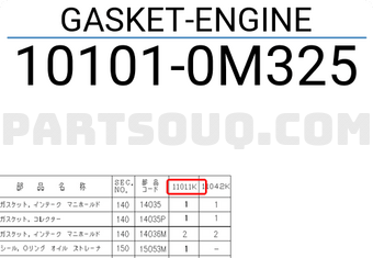 Nissan 101010M325 GASKET-ENGINE