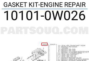 Nissan 101010W026 GASKET KIT-ENGINE REPAIR