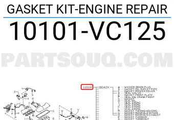 Nissan 10101VC125 GASKET KIT-ENGINE REPAIR