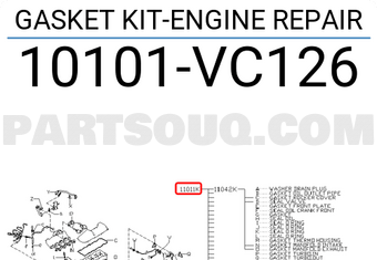 Nissan 10101VC126 GASKET KIT-ENGINE REPAIR