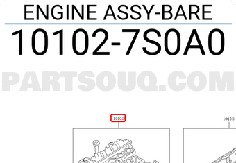 Nissan 101027S0A0 ENGINE ASSY-BARE