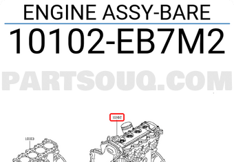 Nissan 10102EB7M2 ENGINE ASSY-BARE