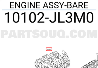 Nissan 10102JL3M0 ENGINE ASSY-BARE