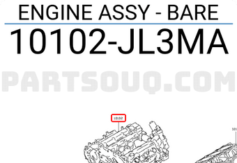 Nissan 10102JL3MA ENGINE ASSY - BARE
