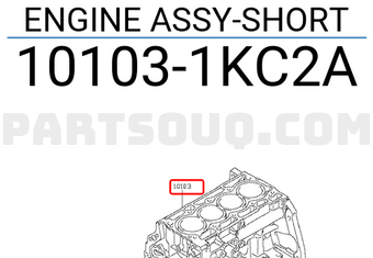 Nissan 101031KC2A ENGINE ASSY-SHORT