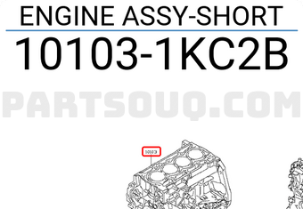 Nissan 101031KC2B ENGINE ASSY-SHORT