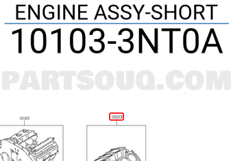Nissan 101033NT0A ENGINE ASSY-SHORT