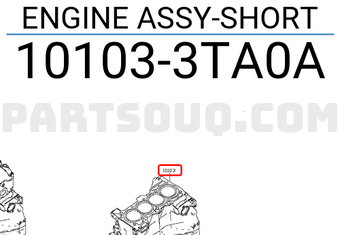 Nissan 101033TA0A ENGINE ASSY-SHORT