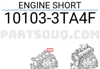 Nissan 101033TA4F ENGINE SHORT