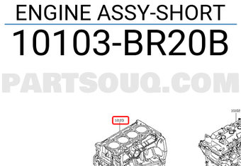 Nissan 10103BR20B ENGINE ASSY-SHORT