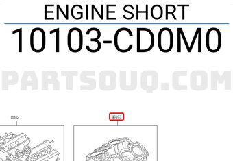 Nissan 10103CD0M0 ENGINE SHORT