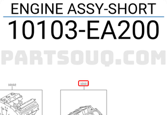 Nissan 10103EA200 ENGINE ASSY-SHORT