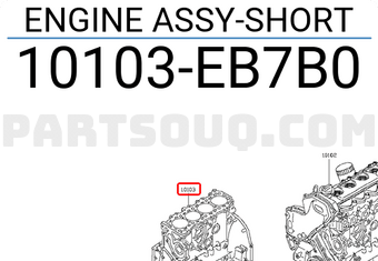 Nissan 10103EB7B0 ENGINE ASSY-SHORT