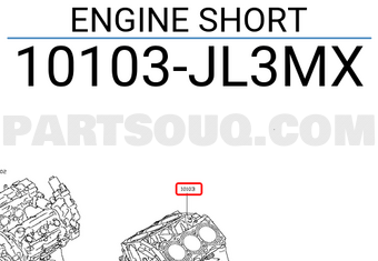 Nissan 10103JL3MX ENGINE SHORT