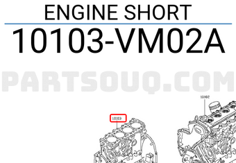 Nissan 10103VM02A ENGINE SHORT