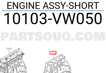 Nissan 10103VW050 ENGINE ASSY-SHORT