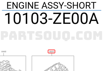 Nissan 10103ZE00A ENGINE ASSY-SHORT