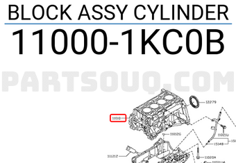 Nissan 110001KC0B BLOCK ASSY CYLINDER