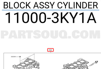 Nissan 110003KY1A BLOCK ASSY CYLINDER