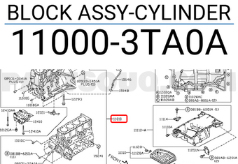 Nissan 110003TA0A BLOCK ASSY-CYLINDER