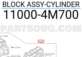 Nissan 110004M700 BLOCK ASSY-CYLINDER