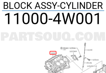 Nissan 110004W001 BLOCK ASSY-CYLINDER