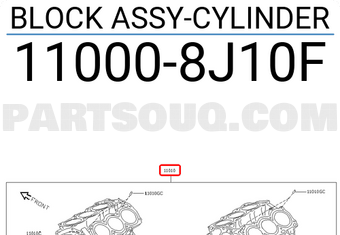Nissan 110008J10F BLOCK ASSY-CYLINDER