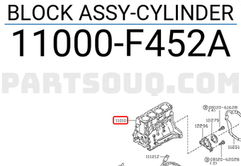 Nissan 11000F452A BLOCK ASSY-CYLINDER
