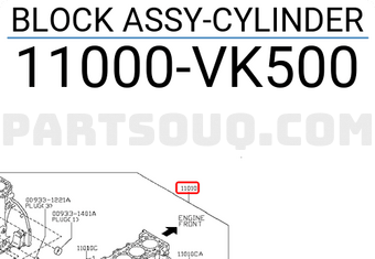 Nissan 11000VK500 BLOCK ASSY-CYLINDER