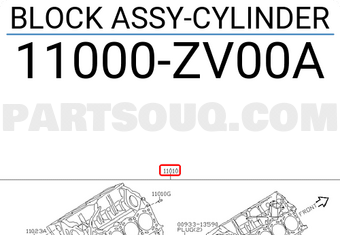 Nissan 11000ZV00A BLOCK ASSY-CYLINDER