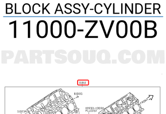 Nissan 11000ZV00B BLOCK ASSY-CYLINDER