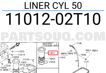 Nissan 1101202T10 LINER CYL 50