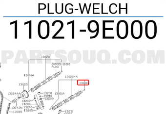 Nissan 110219E000 PLUG-WELCH