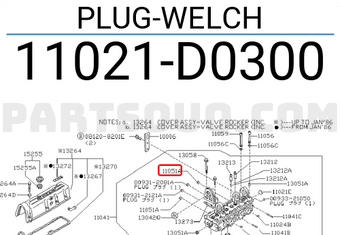Nissan 11021D0300 PLUG-WELCH